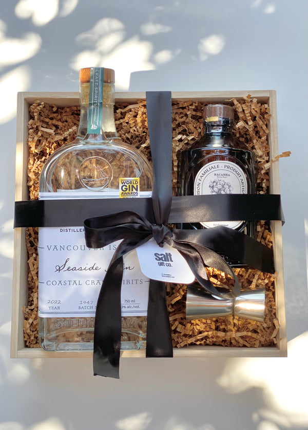 Realtor closing gift vancouver housewarming thank you gift basket box gin cocktail