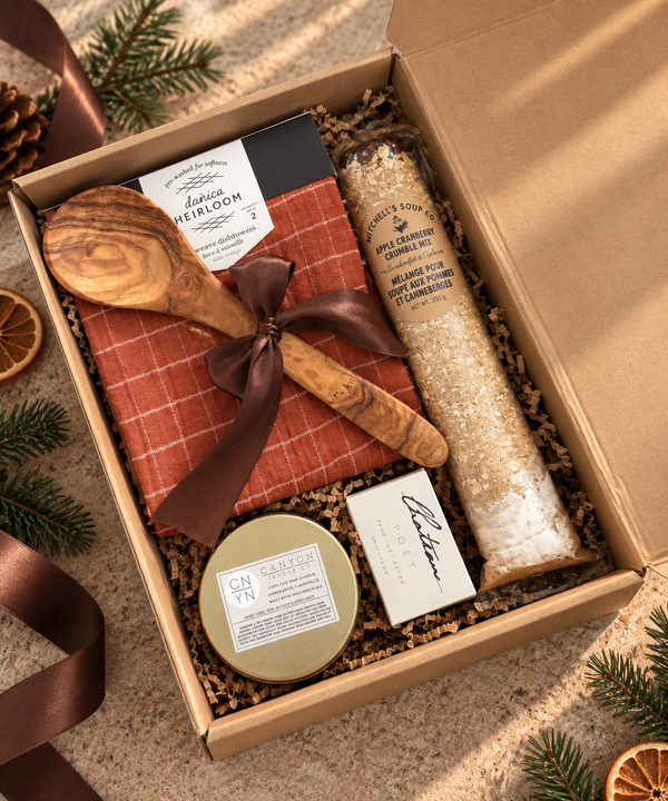 Cozy holiday apple crumble gift box