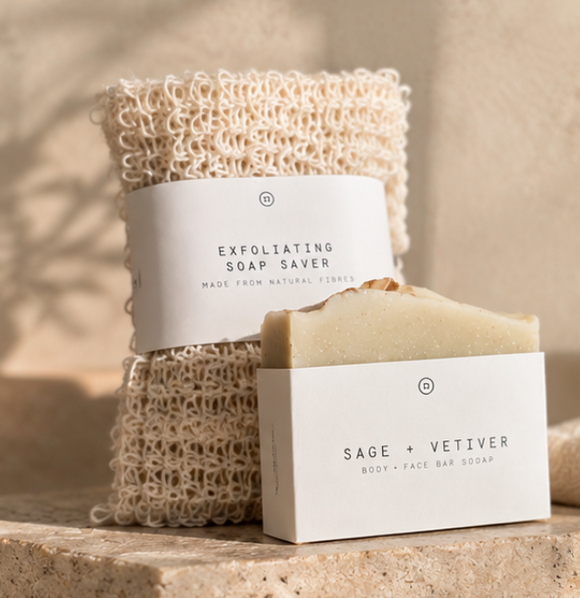 Agha studios soap bar and soap saver mitt