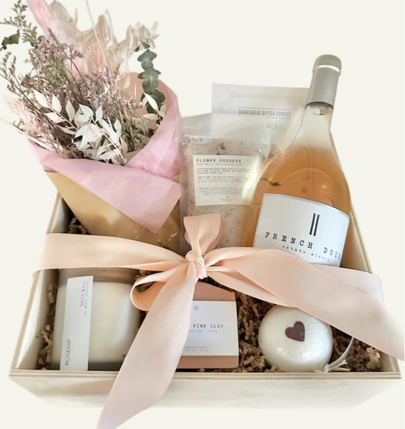 Vancouver local canadian care package  sympathy gift box spa self care home goods wine mother's day birthday 