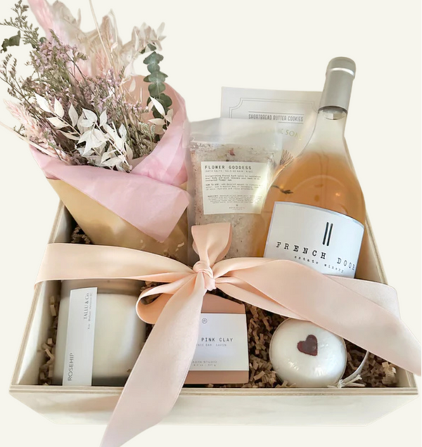 Vancouver local canadian care package  sympathy gift box spa self care home goods wine mother's day birthday 