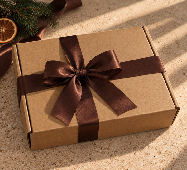Holiday kraft - style shipping gift box