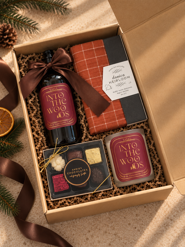 Into the woods holiday christmas gift box 