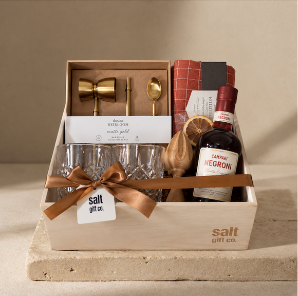 Vancouver negroni cocktail gift box, holiday gifting, corporate client local gift basket
