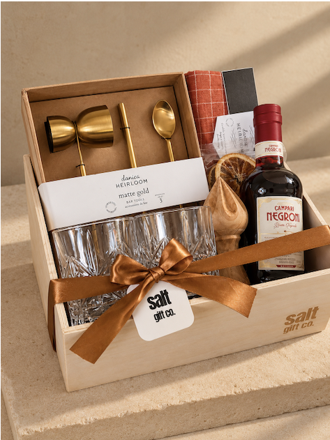 Vancouver negroni cocktail gift box, holiday gifting, corporate client local gift basket