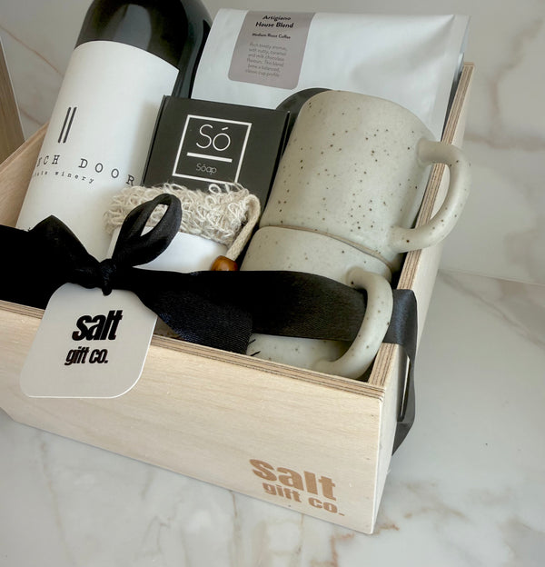 Vancouver local canadian gift box for guys men, wine, coffee, self care, housewarming, birthday 