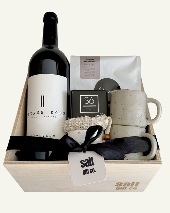 Vancouver local canadian gift box for guys men, wine, coffee, self care, housewarming, birthday 