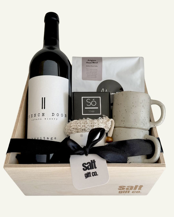 Vancouver local canadian gift box for guys men, wine, coffee, self care, housewarming, birthday 