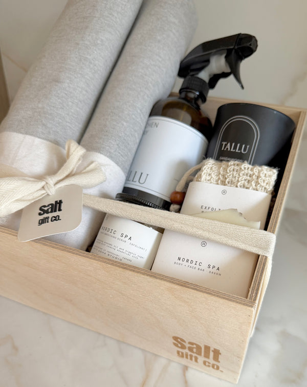 Vancouver local spa self care sympathy gift box gender neutral, housewarming 